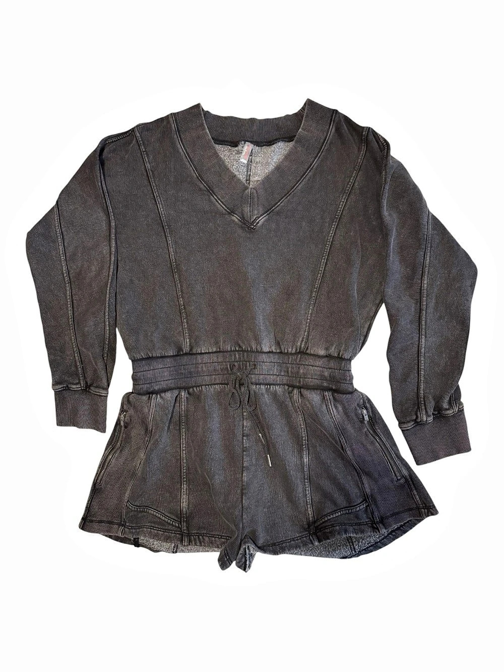Free People FP Movement Intercept Romper Black Long Sleeve XL